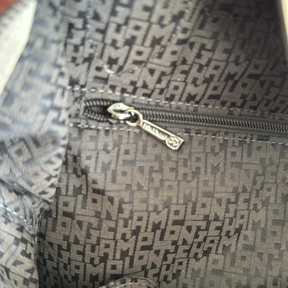 Longchamp le pliage cuir leather small handbag bag nude bone ivory off-white - Picture 14 of 17